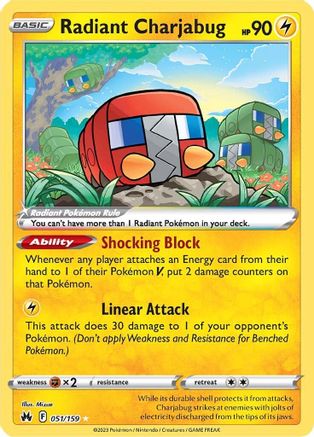 Radiant Charjabug 051/159 - Crown Zenith Holofoil - for just $0.38! 