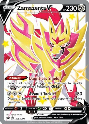 Zamazenta V (Shiny) SWSH293/307 - SWSH Sword & Shield Promo Cards Holofoil - for just $1.16! 