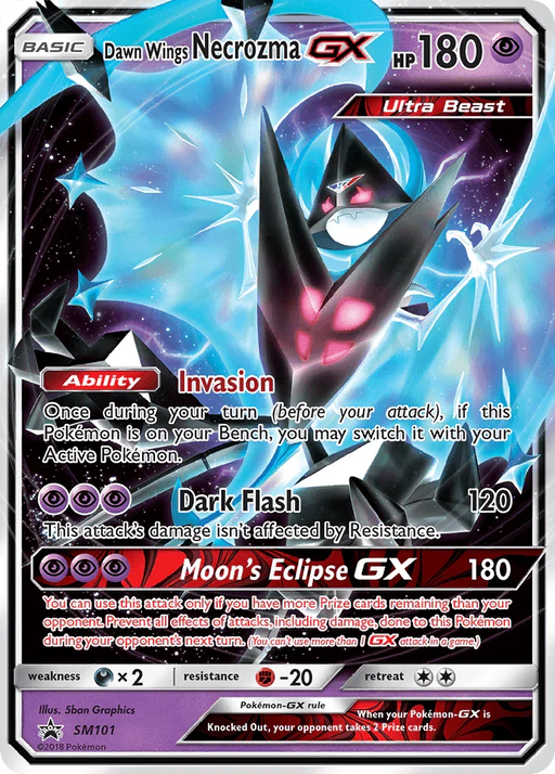 Dawn Wings Necrozma GX (SM101) [Sun & Moon: Black Star Promos] - for just $2.30! 