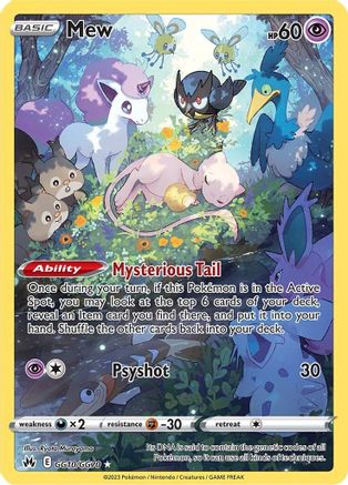 Mew GG10/GG70 - Crown Zenith Galarian Gallery Holofoil - for just $23.13! 