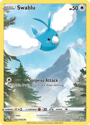 Swablu GG27/GG70 - Crown Zenith Galarian Gallery Holofoil - for just $2.73! 