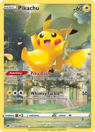 Pikachu GG30/GG70 - Crown Zenith Galarian Gallery Holofoil - for just $19.03! 