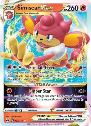 Simisear VSTAR 023/159 - Crown Zenith Holofoil - for just $0.73! 