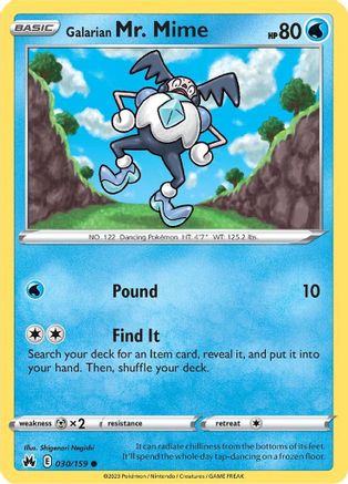 Galarian Mr. Mime 030/159 - Crown Zenith - for just $0.05! 