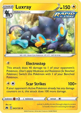 Luxray 043/159 - Crown Zenith - for just $0.15! 