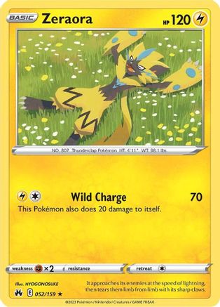 Zeraora 052/159 - Crown Zenith - for just $0.05! 