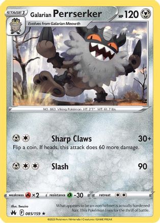 Galarian Perrserker 085/159 - Crown Zenith - for just $0.05! 