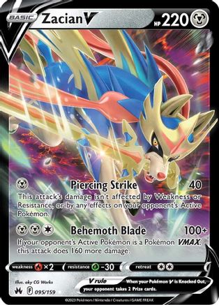 Zacian V 095/159 - Crown Zenith Holofoil - for just $0.38! 
