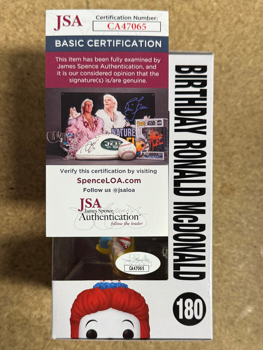 Squire Fridell Signed Birthday Ronald McDonald The Clown Funko Pop! #180 With JSA COA - for just $75! 