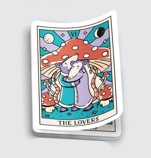 Opossum Lovers Tarot Card Sticker - 3" - for just $3.50! 