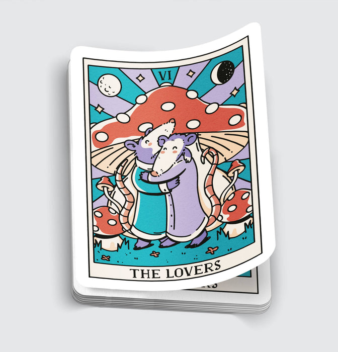Opossum Lovers Tarot Card Sticker - 3" - for just $3.50! 