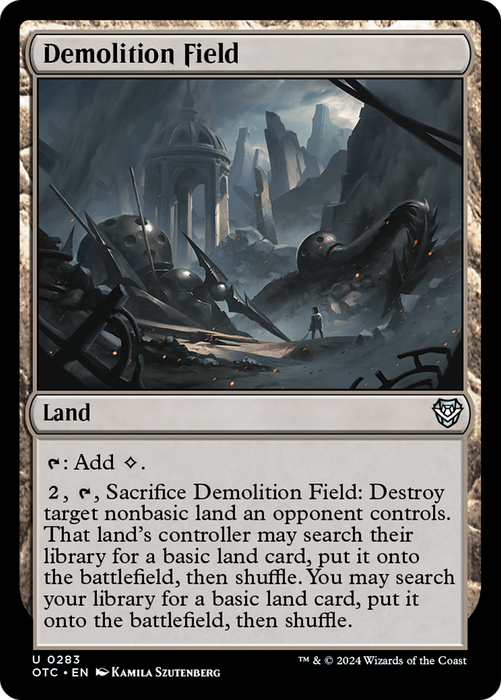 Demolition Field (OTC-283) - Outlaws of Thunder Junction Commander - for just $0.12! 