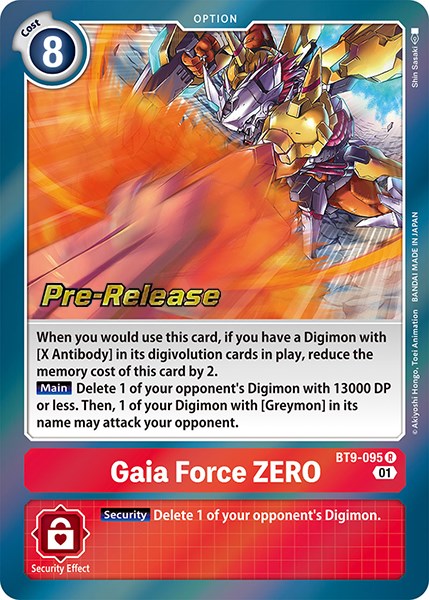 Gaia Force ZERO [BT9-095] [X Record Pre-Release Promos] - Just $0.09! Shop now at Retro Gaming of Denver