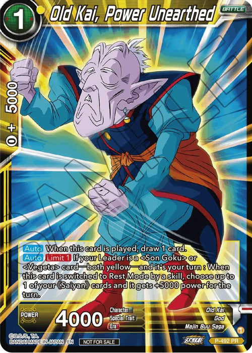 Old Kai, Power Unearthed (Zenkai Series Tournament Pack Vol.3) (P-492) [Tournament Promotion Cards] - for just $0.10! 