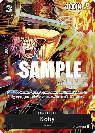 Koby (Online Regional 2023) [Winner] (OP02-098) - One Piece Promotion Cards Foil - for just $0.10! 