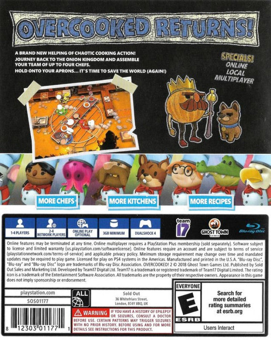 Overcooked 2 – PlayStation 4 (PS4) - for just $17.99! 