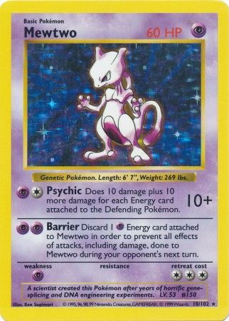 Mewtwo (10/102) [Base Set (Shadowless)] - Just $15.05! Shop now at Retro Gaming of Denver