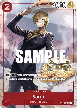 Sanji (Offline Regional 2023) [Participant] (ST01-004) - One Piece Promotion Cards Foil - for just $13.38! 