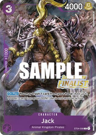Jack (Offline Regional 2023) [Finalist] (ST04-008) - One Piece Promotion Cards Foil - for just $12.80! 