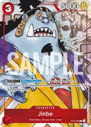 Jinbe - ST01-005 (Alternate Art) (ST01-005) - One Piece Promotion Cards Foil - for just $6.75! 