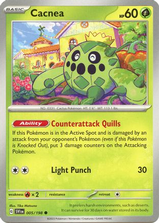 Cacnea 005/198 - SV01 Scarlet & Violet Base Set - for just $0.07! 