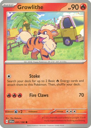 Growlithe 031/198 - SV01 Scarlet & Violet Base Set - for just $0.08! 