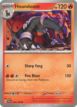 Houndoom 034/198 - SV01 Scarlet & Violet Base Set - for just $0.05! 