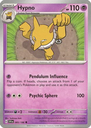 Hypno 083/198 - SV01 Scarlet & Violet Base Set - for just $0.05! 