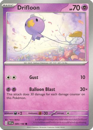 Drifloon 089/198 - SV01 Scarlet & Violet Base Set - for just $0.05! 