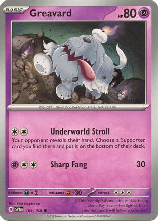Greavard 105/198 - SV01 Scarlet & Violet Base Set - for just $0.05! 