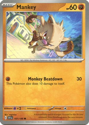 Mankey 107/198 - SV01 Scarlet & Violet Base Set - for just $0.05! 