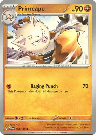 Primeape 108/198 - SV01 Scarlet & Violet Base Set - for just $0.05! 