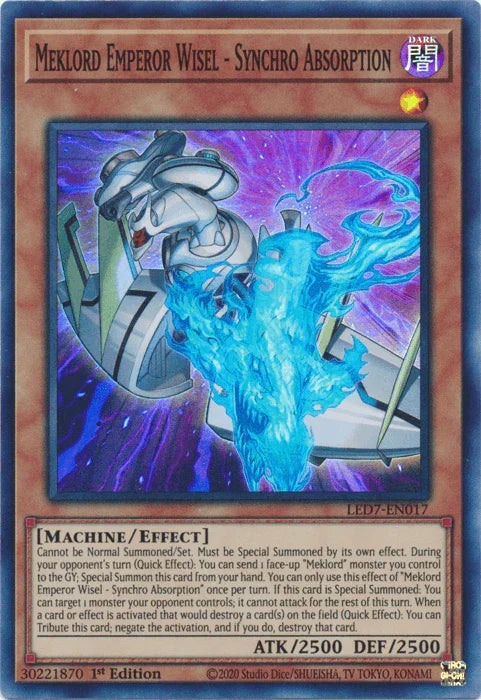 Meklord Emperor Wisel - Synchro Absorption [LED7-EN017] Super Rare - for just $0.10! 