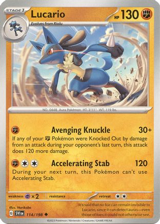 Lucario 114/198 - SV01 Scarlet & Violet Base Set - for just $0.14! 