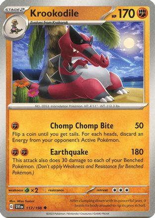 Krookodile 117/198 - SV01 Scarlet & Violet Base Set - for just $0.05! 