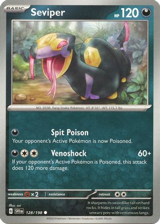 Seviper 128/198 - SV01 Scarlet & Violet Base Set - for just $0.05! 
