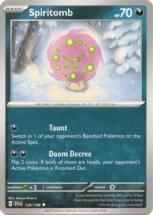Spiritomb 129/198 - SV01 Scarlet & Violet Base Set - for just $0.05! 