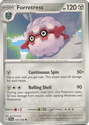 Forretress 139/198 - SV01 Scarlet & Violet Base Set - for just $0.04! 