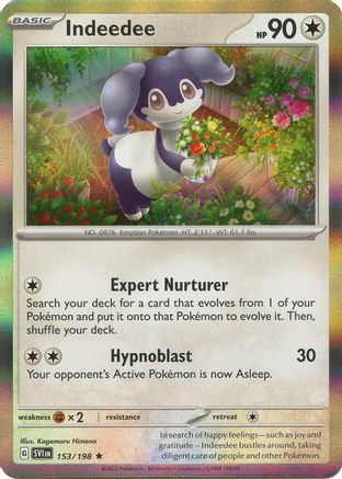 Indeedee 153/198 - SV01 Scarlet & Violet Base Set Holofoil - for just $0.08! 