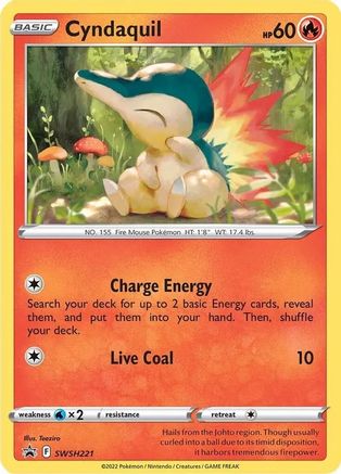 Cyndaquil (Cosmos Holo) SWSH221 - SWSH Sword & Shield Promo Cards Holofoil - for just $0.50! 