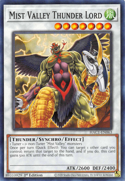 Mist Valley Thunder Lord [HAC1-EN063] Common - for just $0.10! 