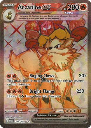 Arcanine ex 224/198 - SV01 Scarlet & Violet Base Set Holofoil - for just $5.09! 
