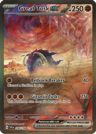 Great Tusk ex 246/198 - SV01 Scarlet & Violet Base Set Holofoil - for just $5.15! 
