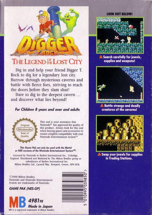Digger T. Rock: The Legend of the Lost City (Nintendo NES) - for just $0! 