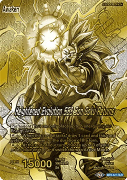 Son Goku // Heightened Evolution SS3 Son Goku Returns (Championship 2023 Golden Card Vol.1) (BT9-127) [Tournament Promotion Cards] - for just $0.10! 