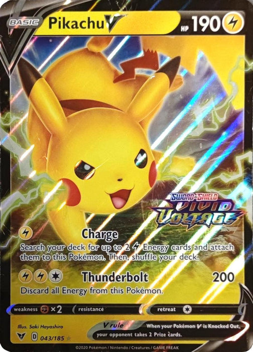 Pikachu V (043/185) (Vivid Voltage Stamp) [Sword & Shield: Vivid Voltage] - for just $8! 