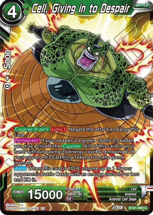 Cell, Giving in to Despair (BT21-089) [Wild Resurgence] - for just $0.10! 