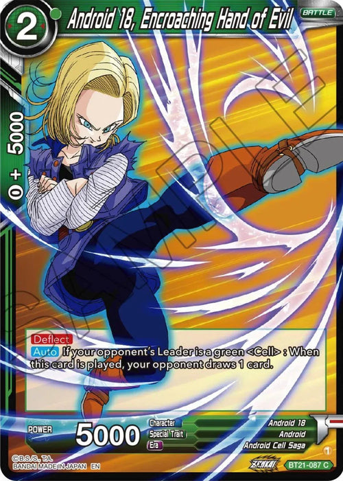 Android 18, Encroaching Hand of Evil (BT21-087) [Wild Resurgence] - for just $0.10! 