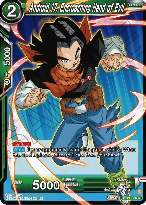 Android 17, Encroaching Hand of Evil (BT21-086) [Wild Resurgence] - for just $0.10! 