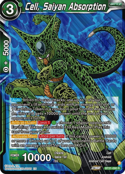 Cell, Saiyan Absorption (BT21-090) [Wild Resurgence] - for just $0.10! 